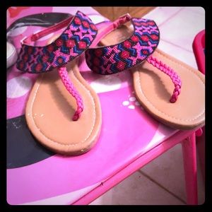💗Beautiful Pink&Blue Beaded Sandals Sz9💗